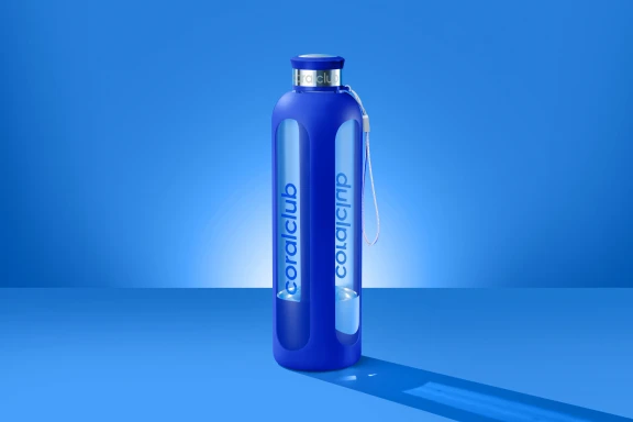 Botella de vidrio "ClearWater", azul